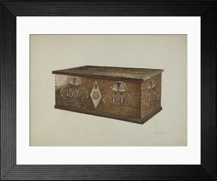 Framed Print : Pa. German Chest, 1935 / 1942. Creator: Luther D. Wenrich Framed Print : Pa. German Chest, 1935 / 1942. Creator: Luther D. Wenrich