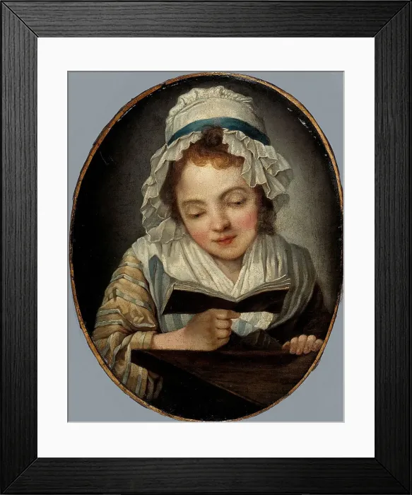 Framed Print : The reading light. Creator: Ecole Francaise Framed Print : The reading light. Creator: Ecole Francaise