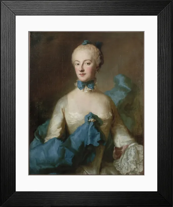Framed Print : Portrait of Marie-Anne-Josèphe de Bavaria, Margravine de Baden (1734-1776), c1750. Creator: Georg Desmarees Framed Print : Portrait of Marie-Anne-Josèphe de Bavaria, Margravine de Baden (1734-1776), c1750. Creator: Georg Desmarees