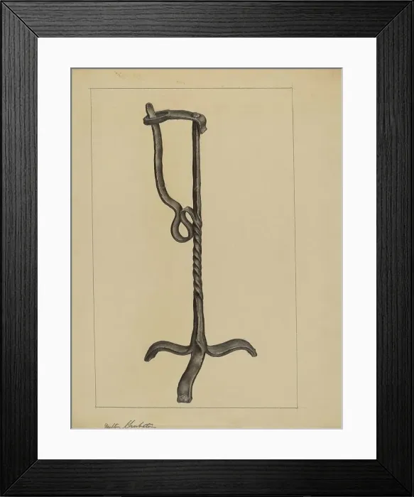 Framed Print : Rush Light Holder, c. 1937. Creator: Milton Grubstein Framed Print : Rush Light Holder, c. 1937. Creator: Milton Grubstein
