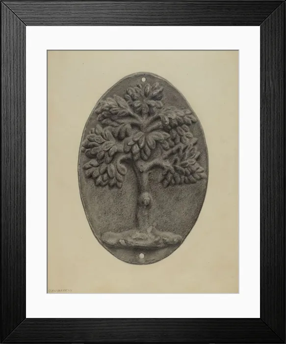 Framed Print : Firemark, 1935 / 1942. Creator: Milton Grubstein Framed Print : Firemark, 1935 / 1942. Creator: Milton Grubstein