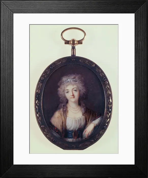 Framed Print : Portrait of a young woman, c1790. Creator: Ecole Francaise Framed Print : Portrait of a young woman, c1790. Creator: Ecole Francaise