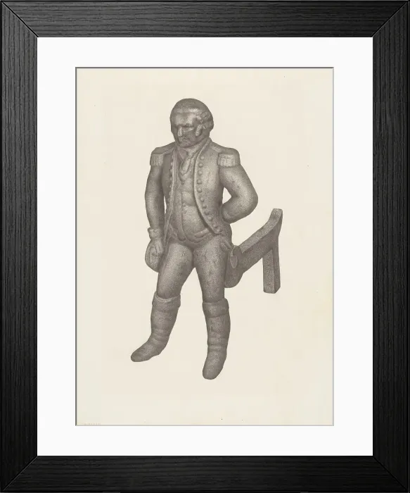 Framed Print : Cast Iron Andiron, c. 1941. Creator: Milton Grubstein Framed Print : Cast Iron Andiron, c. 1941. Creator: Milton Grubstein