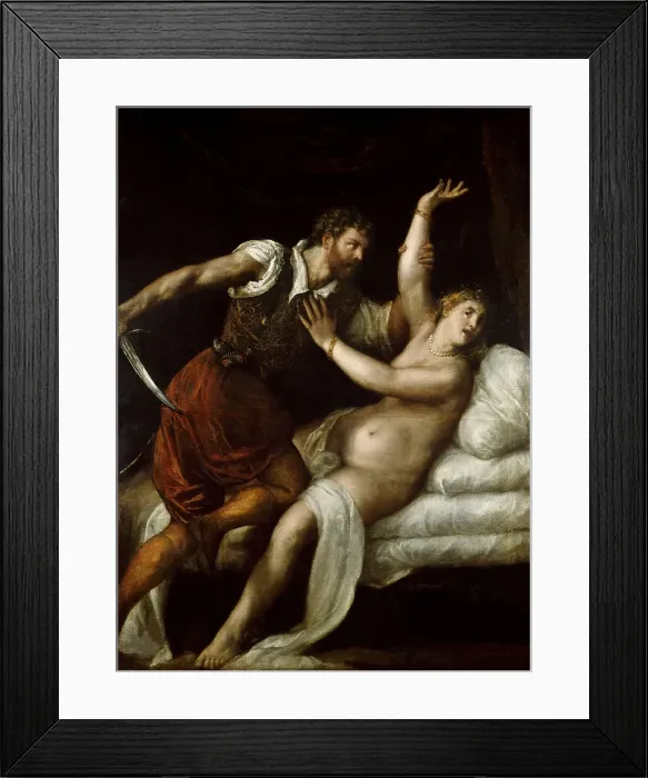 Framed Print : Tarquinius and Lucretia, c. 1570. Creator: Titian (1488-1576) Framed Print : Tarquinius and Lucretia, c. 1570. Creator: Titian (1488-1576)