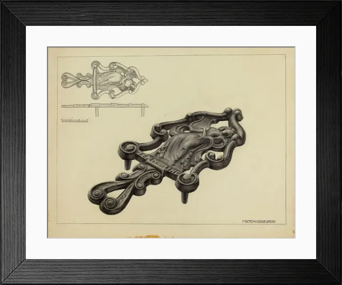 Framed Print : Flat Iron Holder, c. 1939. Creator: Milton Grubstein Framed Print : Flat Iron Holder, c. 1939. Creator: Milton Grubstein