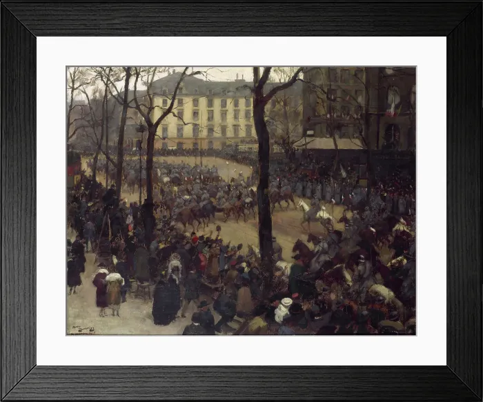 Framed Print : President Wilson's Escort, Place Saint-Augustin, 14–12–1918. Creator: Andre Devambez Framed Print : President Wilson's Escort, Place Saint-Augustin, 14–12–1918. Creator: Andre Devambez