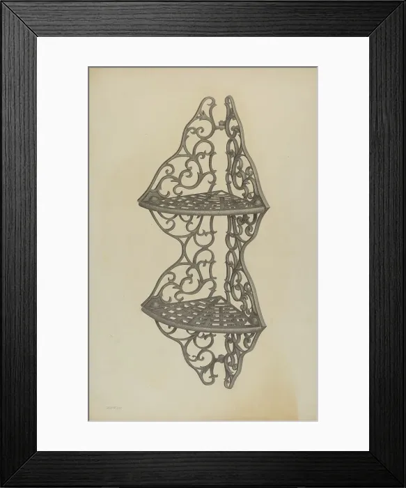 Framed Print : Corner Shelf Bracket, c. 1940. Creator: Milton Grubstein Framed Print : Corner Shelf Bracket, c. 1940. Creator: Milton Grubstein