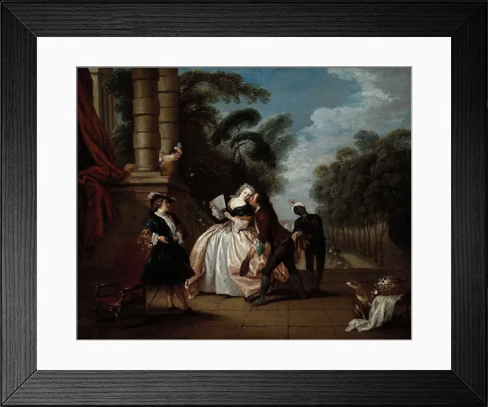 Framed Print : The kiss returned. Creator: Ecole Francaise Framed Print : The kiss returned. Creator: Ecole Francaise