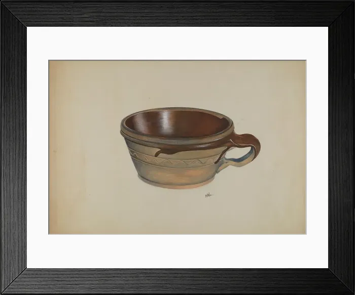 Framed Print : Economite Bowl w / Handle, c. 1937. Creator: Edward White Framed Print : Economite Bowl w / Handle, c. 1937. Creator: Edward White