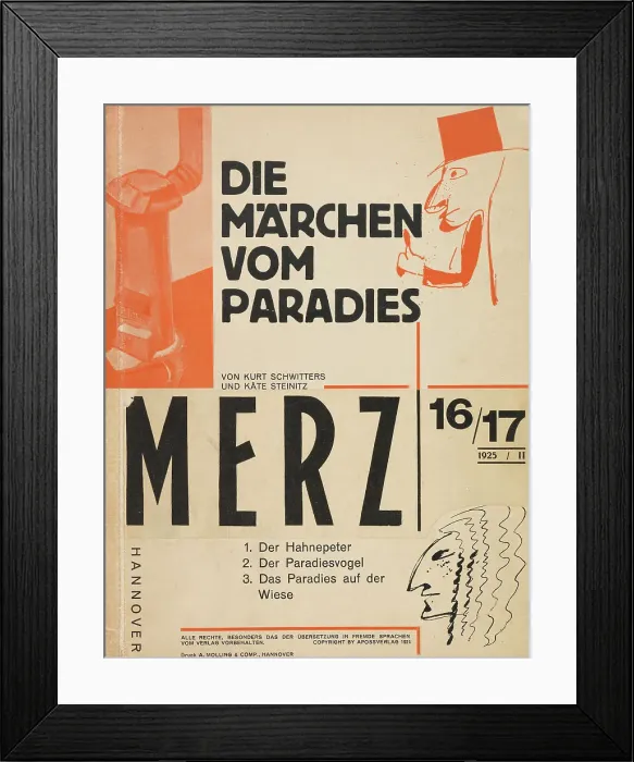 Framed Print : Die Märchen vom Paradies (The Fairy Tales of Paradise), 1924. Creator: Schwitters, Kurt (1887-1948) Framed Print : Die Märchen vom Paradies (The Fairy Tales of Paradise), 1924. Creator: Schwitters, Kurt (1887-1948)
