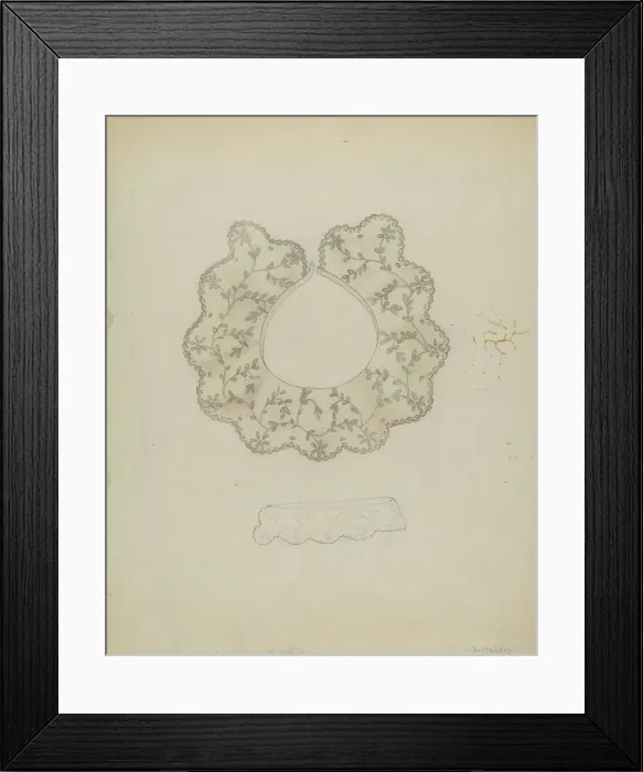 Framed Print : Embroidered Linen Collar, c. 1936. Creator: Grace Halpin Framed Print : Embroidered Linen Collar, c. 1936. Creator: Grace Halpin