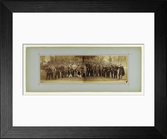 Framed Print : Panorama / group portrait of soldiers, 1870. Creator: Andre-Adolphe-Eugene Disderi Framed Print : Panorama / group portrait of soldiers, 1870. Creator: Andre-Adolphe-Eugene Disderi