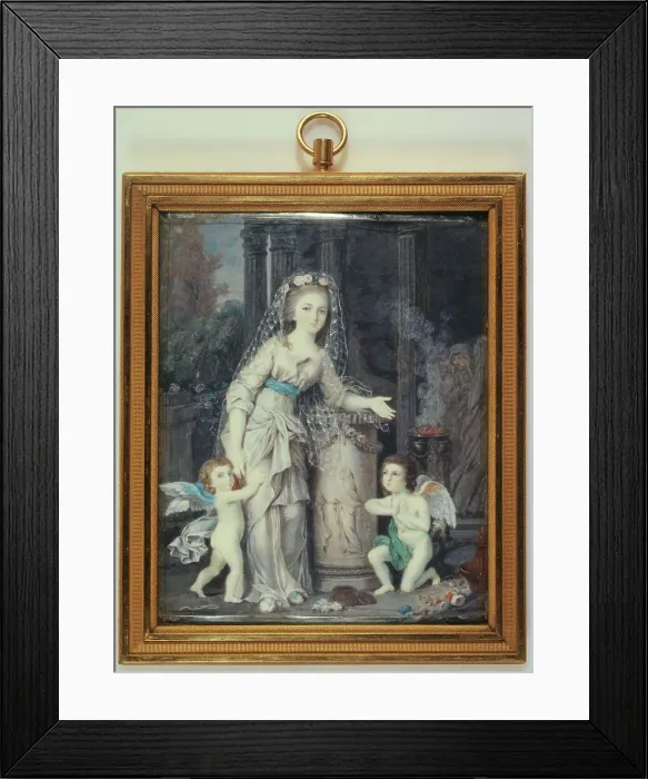 Framed Print : Portraits of Aglae de Polignac, Duchess of Guiche, and her brothers, c1783. Creator: Ecole Francaise Framed Print : Portraits of Aglae de Polignac, Duchess of Guiche, and her brothers, c1783. Creator: Ecole Francaise
