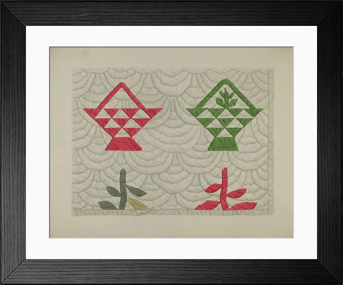 Framed Print : Quilt - Basket Design, c. 1937. Creator: Edward White Framed Print : Quilt - Basket Design, c. 1937. Creator: Edward White