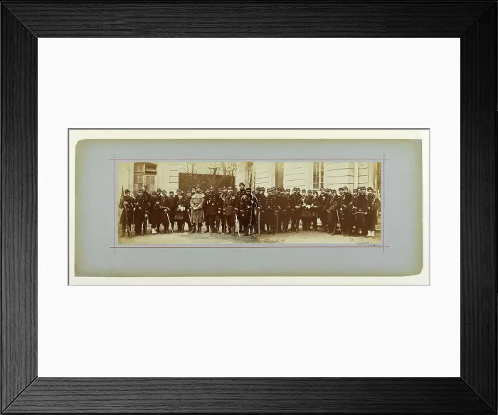 Framed Print : Panorama / group portrait of soldiers, 1870. Creator: Andre-Adolphe-Eugene Disderi Framed Print : Panorama / group portrait of soldiers, 1870. Creator: Andre-Adolphe-Eugene Disderi