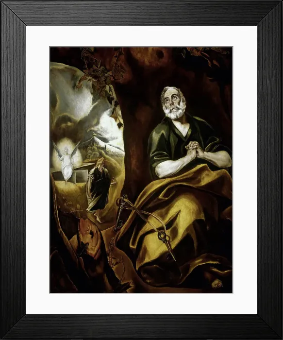 Framed Print : The Tears of Saint Peter, c. 1610. Creator: El Greco, Dominico (1541-1614)