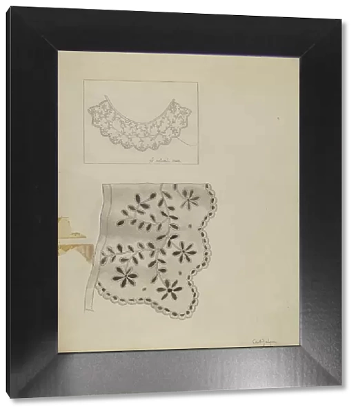 Embroidered Linen Collar, 1935 / 1942. Creator: Grace Halpin