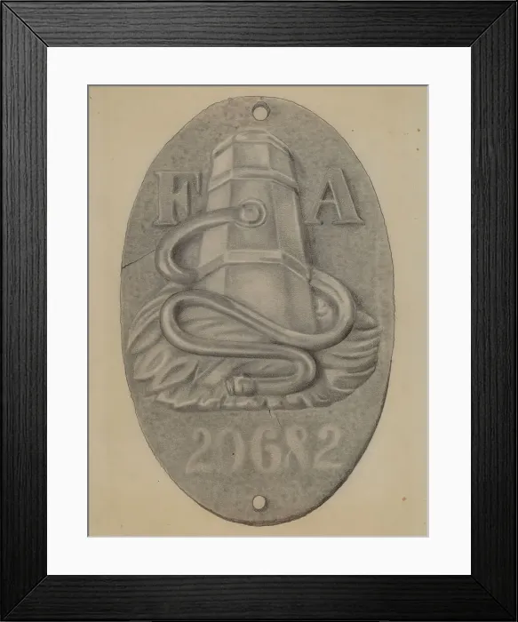 Framed Print : Firemark, c. 1936. Creator: Grace Halpin Framed Print : Firemark, c. 1936. Creator: Grace Halpin