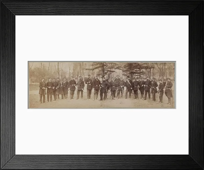 Framed Print : Panorama: group portrait of soldiers, 1870. Creator: Andre-Adolphe-Eugene Disderi Framed Print : Panorama: group portrait of soldiers, 1870. Creator: Andre-Adolphe-Eugene Disderi