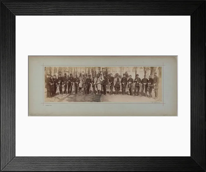 Framed Print : Panorama: group portrait of soldiers, 1870. Creator: Andre-Adolphe-Eugene Disderi Framed Print : Panorama: group portrait of soldiers, 1870. Creator: Andre-Adolphe-Eugene Disderi