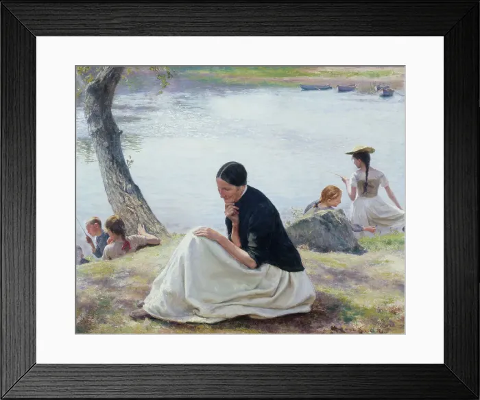 Framed Print : Memories, 1891. Creator: Emile Friant Framed Print : Memories, 1891. Creator: Emile Friant