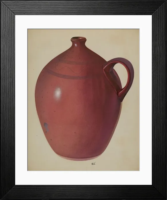 Framed Print : Economy Redware Jug, c. 1937. Creator: Edward White Framed Print : Economy Redware Jug, c. 1937. Creator: Edward White