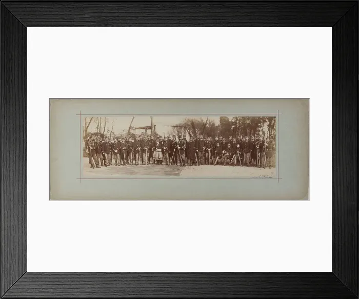 Framed Print : Panorama: group portrait of soldiers, 1870. Creator: Andre-Adolphe-Eugene Disderi Framed Print : Panorama: group portrait of soldiers, 1870. Creator: Andre-Adolphe-Eugene Disderi