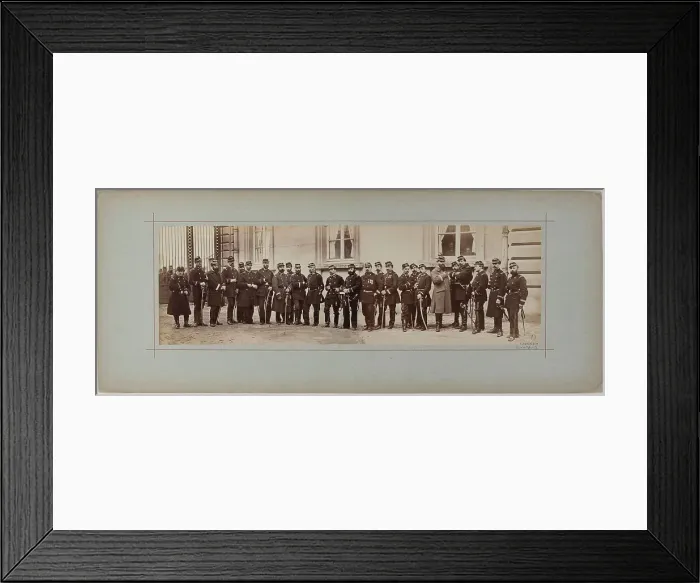 Framed Print : Panorama: group portrait of soldiers, 1870. Creator: Andre-Adolphe-Eugene Disderi Framed Print : Panorama: group portrait of soldiers, 1870. Creator: Andre-Adolphe-Eugene Disderi