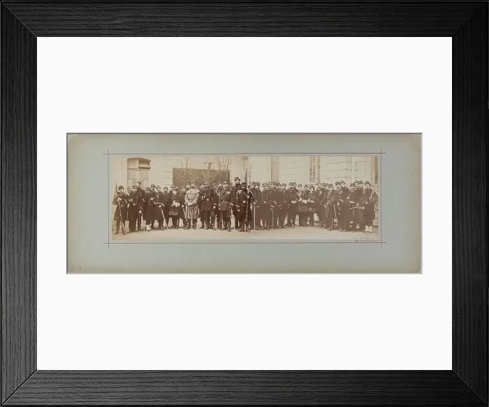 Framed Print : Panorama: group portrait of soldiers, 1870. Creator: Andre-Adolphe-Eugene Disderi Framed Print : Panorama: group portrait of soldiers, 1870. Creator: Andre-Adolphe-Eugene Disderi