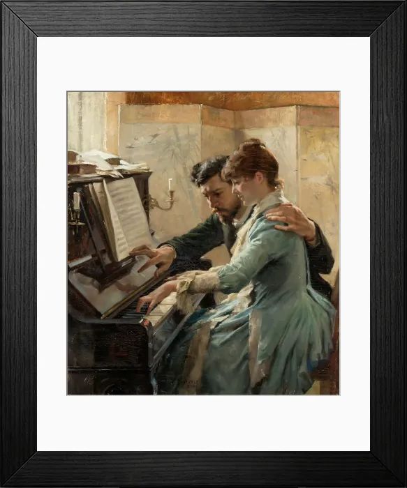 Framed Print : At the Piano, 1884. Creator: Edelfelt, Albert Gustaf Aristides (1854-1905) Framed Print : At the Piano, 1884. Creator: Edelfelt, Albert Gustaf Aristides (1854-1905)
