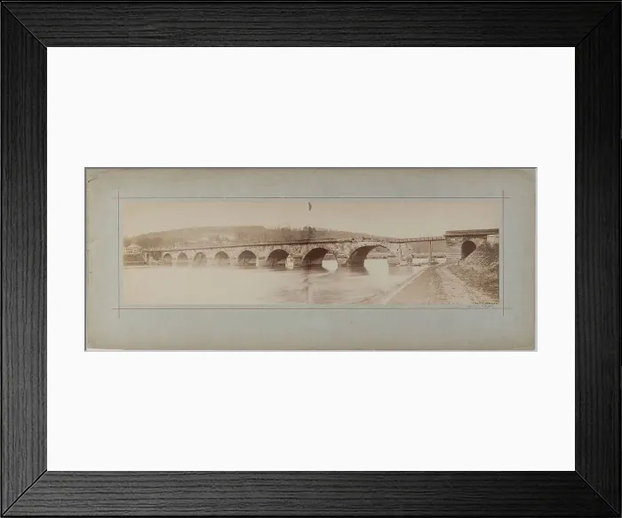 Framed Print : View of a destroyed bridge, 1870. Creator: Andre-Adolphe-Eugene Disderi Framed Print : View of a destroyed bridge, 1870. Creator: Andre-Adolphe-Eugene Disderi