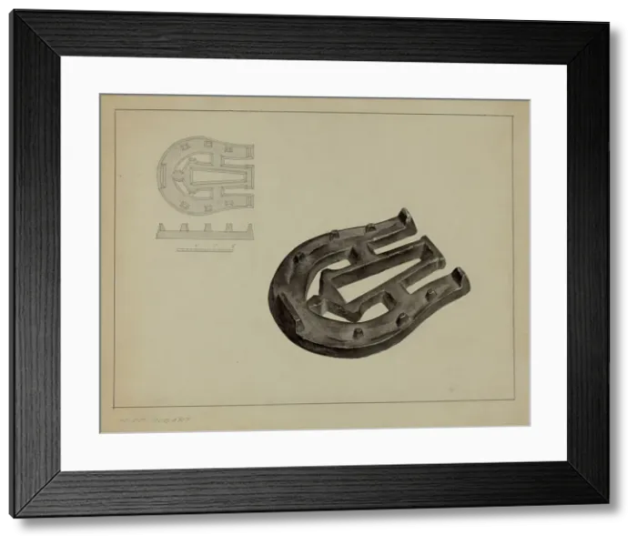 Framed Print : Flat Iron Holder, c. 1937. Creator: Helen Hobart Framed Print : Flat Iron Holder, c. 1937. Creator: Helen Hobart