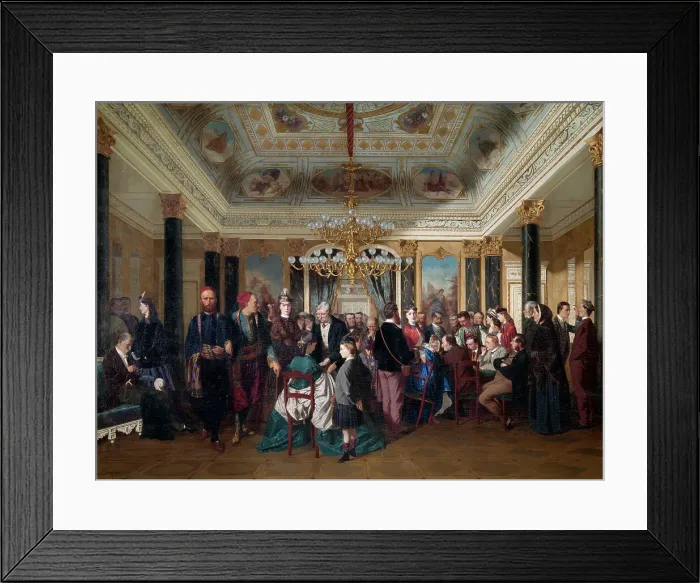 Framed Print : A Gaming Room in Wiesbaden, 1864. Creator: D'Unker, Carl (1828-1866) Framed Print : A Gaming Room in Wiesbaden, 1864. Creator: D'Unker, Carl (1828-1866)