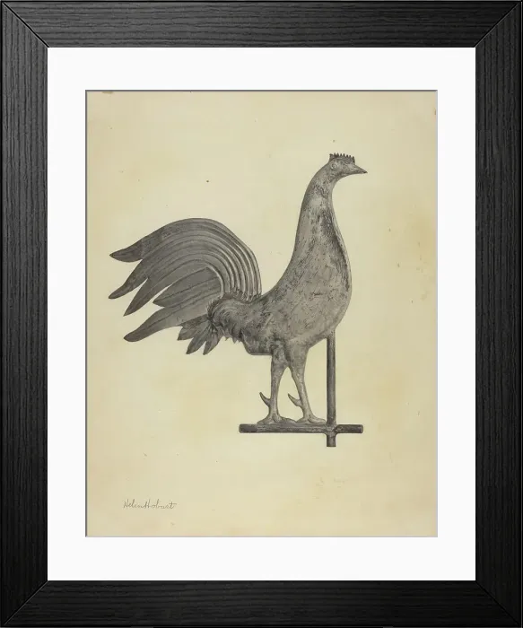 Framed Print : Weather Vane Finial, c. 1938. Creator: Helen Hobart Framed Print : Weather Vane Finial, c. 1938. Creator: Helen Hobart