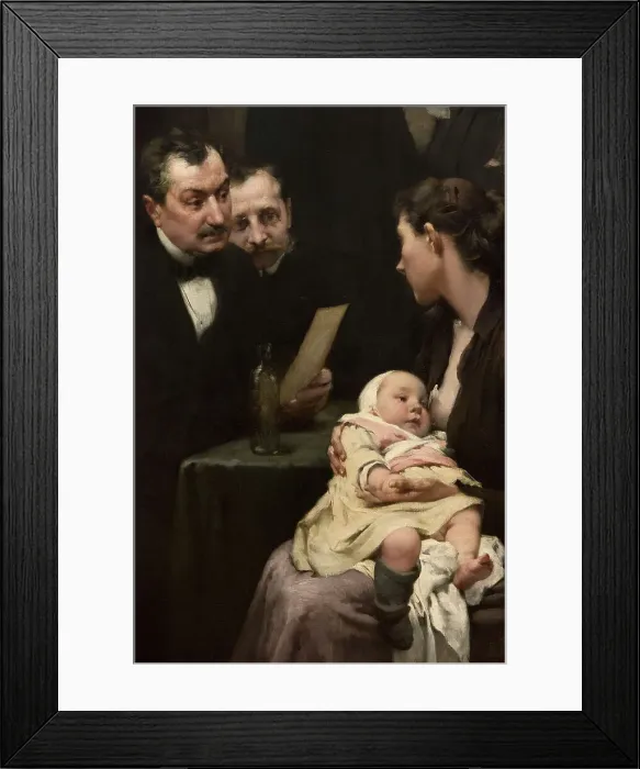 Framed Print : The work of a drop of milk at the Belleville Dispensary (triptych), 1903. Creator: Henry Jules Jean Geoffroy Framed Print : The work of a drop of milk at the Belleville Dispensary (triptych), 1903. Creator: Henry Jules Jean Geoffroy