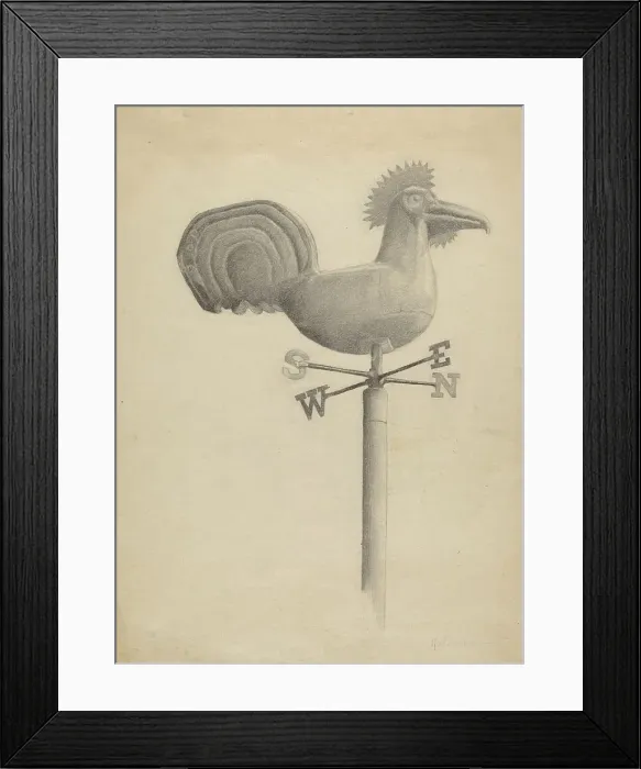 Framed Print : Weather Vane, c. 1936. Creator: Helen Hobart Framed Print : Weather Vane, c. 1936. Creator: Helen Hobart