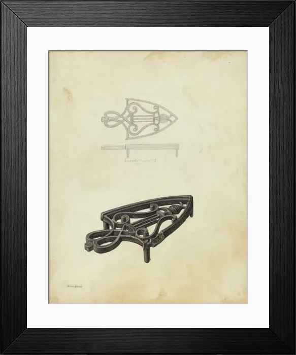 Framed Print : Flat Iron Holder, c. 1941. Creator: Helen Hobart Framed Print : Flat Iron Holder, c. 1941. Creator: Helen Hobart