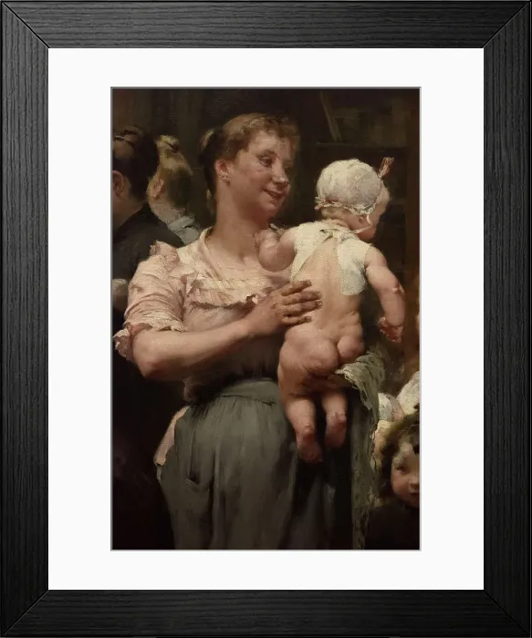 Framed Print : The work of a drop of milk at the Belleville Dispensary (triptych), 1903. Creator: Henry Jules Jean Geoffroy Framed Print : The work of a drop of milk at the Belleville Dispensary (triptych), 1903. Creator: Henry Jules Jean Geoffroy