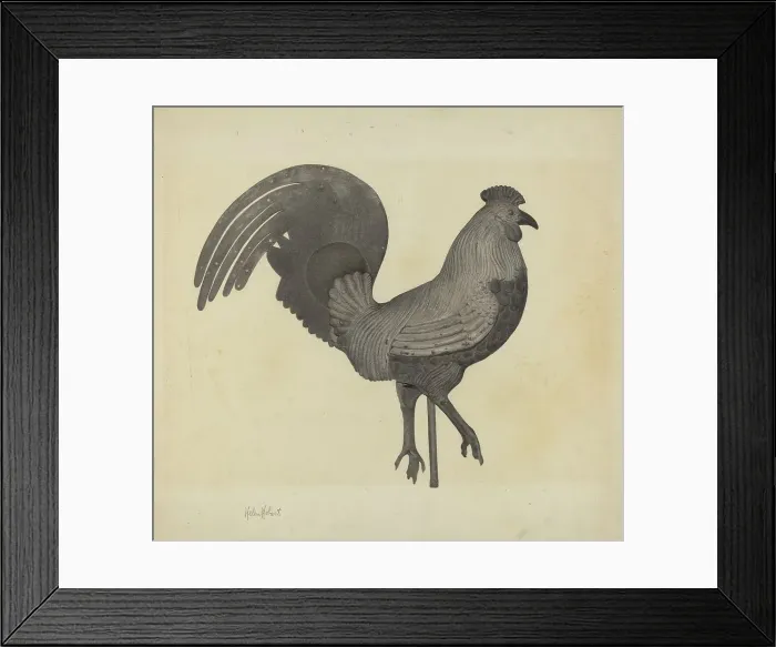 Framed Print : Weather Vane - Cock, c. 1938. Creator: Helen Hobart Framed Print : Weather Vane - Cock, c. 1938. Creator: Helen Hobart