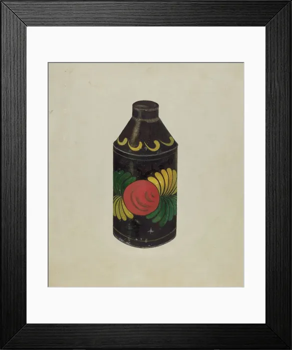 Framed Print : Toleware Tea Cannister, c. 1938. Creator: Edward White Framed Print : Toleware Tea Cannister, c. 1938. Creator: Edward White