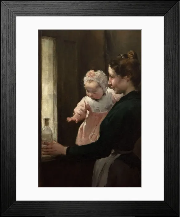 Framed Print : The work of a drop of milk at the Belleville Dispensary (triptych), 1903. Creator: Henry Jules Jean Geoffroy Framed Print : The work of a drop of milk at the Belleville Dispensary (triptych), 1903. Creator: Henry Jules Jean Geoffroy