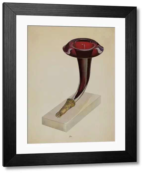 Framed Print : Ruby Vase, c. 1936. Creator: Edward White Framed Print : Ruby Vase, c. 1936. Creator: Edward White