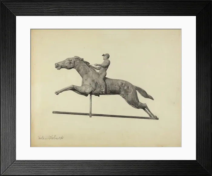 Framed Print : Horse and Rider Weather Vane, 1935 / 1942. Creator: Helen Hobart Framed Print : Horse and Rider Weather Vane, 1935 / 1942. Creator: Helen Hobart