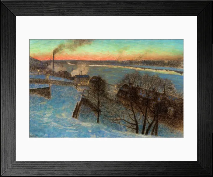 Framed Print : Evening in February, Riddarfjärden, Stockholm, 1892-1893. Creator: Jansson, Eugène (1862-1915)