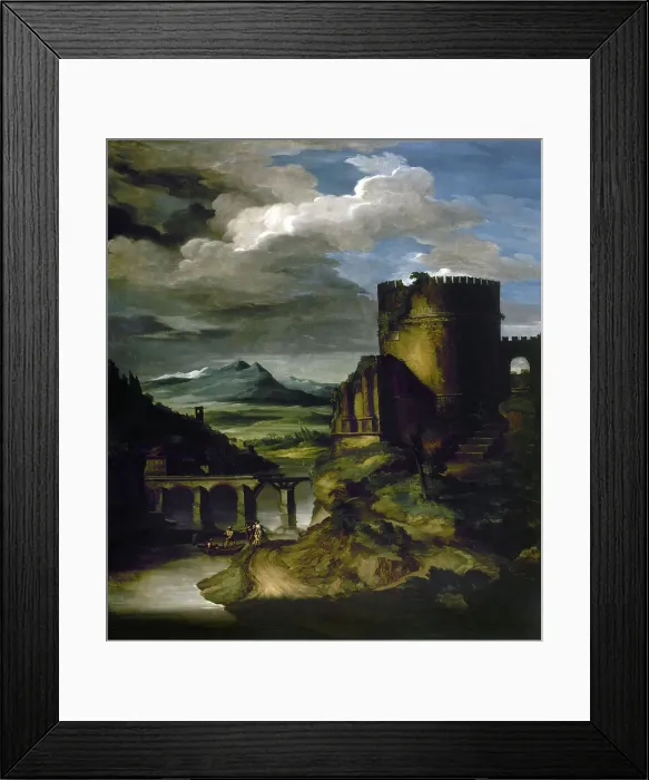 Framed Print : Italian landscape at the tomb, c1818. Creator: Theodore Gericault Framed Print : Italian landscape at the tomb, c1818. Creator: Theodore Gericault
