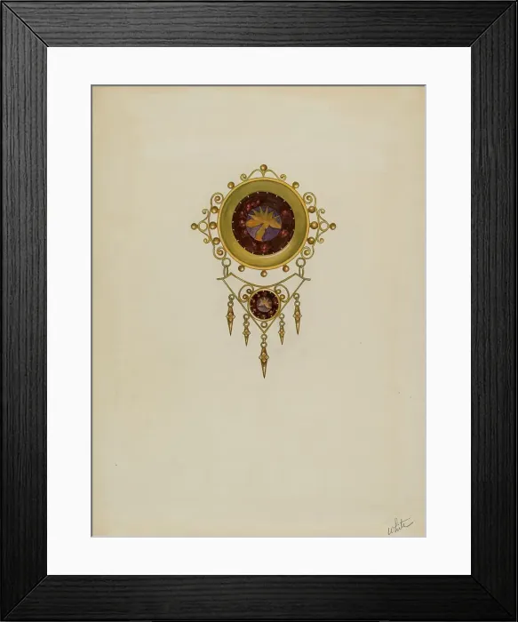 Framed Print : Brooch, c. 1936. Creator: Edward White