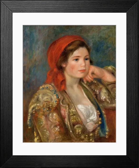 Framed Print : Girl in a Spanish Jacket, c. 1900. Creator: Renoir, Pierre Auguste (1841-1919) Framed Print : Girl in a Spanish Jacket, c. 1900. Creator: Renoir, Pierre Auguste (1841-1919)