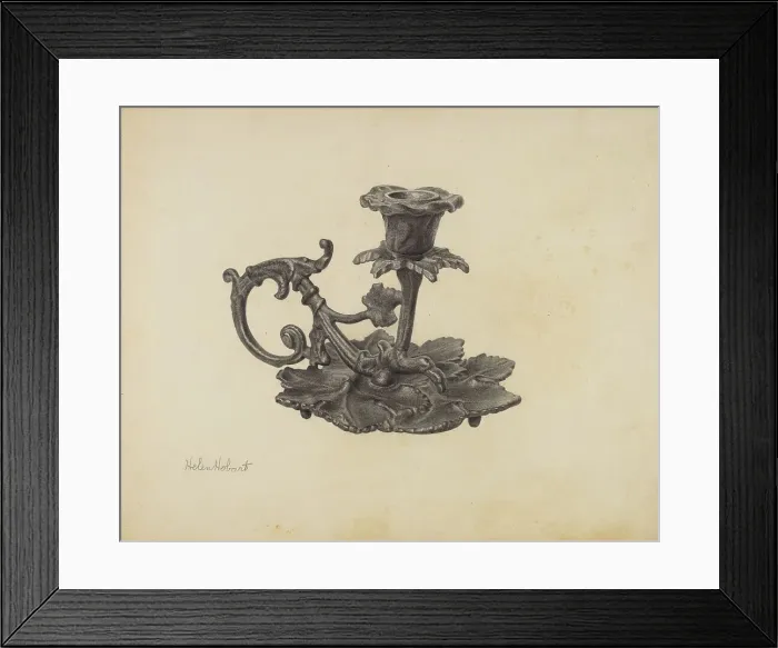 Framed Print : Candlestick, c. 1939. Creator: Helen Hobart Framed Print : Candlestick, c. 1939. Creator: Helen Hobart