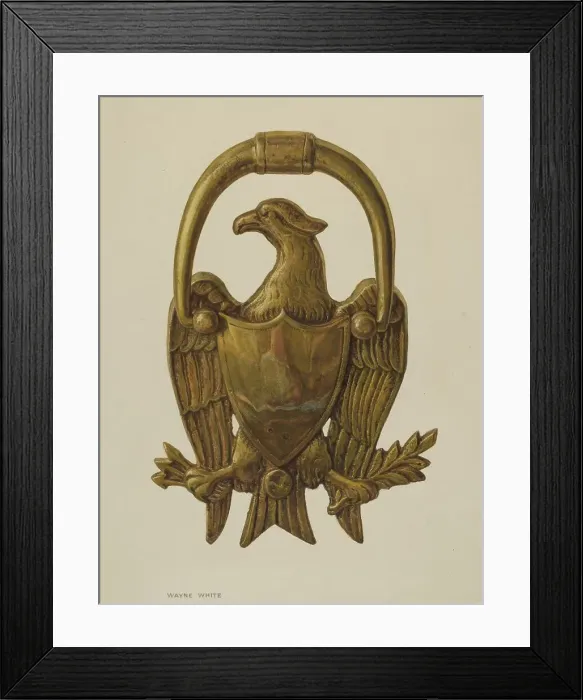 Framed Print : Door Knocker, c. 1940. Creator: Wayne White Framed Print : Door Knocker, c. 1940. Creator: Wayne White