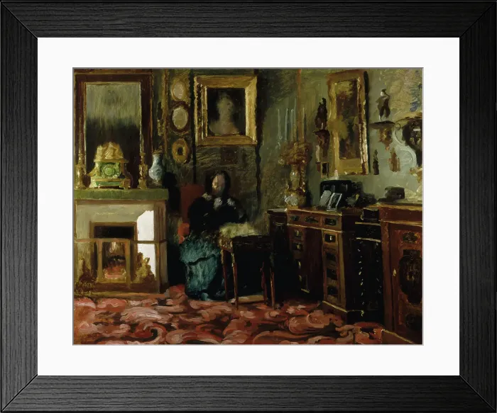 Framed Print : Madame de Balzac's salon, rue Fortunee, between 1850 and 1880. Creator: Jean Gigoux Framed Print : Madame de Balzac's salon, rue Fortunee, between 1850 and 1880. Creator: Jean Gigoux